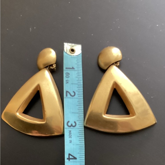 VINTAGE 1988 STEVE VAUBEL COUTURE GOLD VERMEIL CLIP-ON EARRINGS - Picture 5 of 7